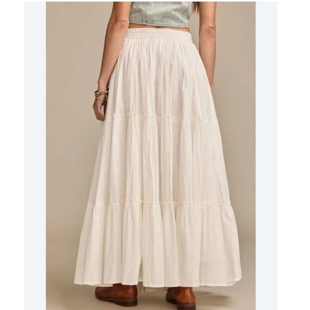 Lucky Brand White Cotton Maxi Skirt Broomstick Maxi size S - Picture 2 of 10